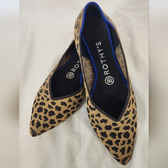 Rothy's Point Flats, leopard print, 7.5 - Picture 1 of 3
